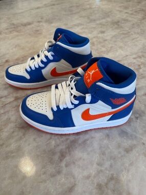 Nike Air Jordan Kids 3.5 High-Top Sneakers in Blue/White/Orange - FD1029-400